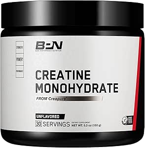 BARE PERFORMANCE NUTRITION, BPN Pure Creatine Monohydrate Powder by Creapure, 5g of Creatine per Serving, Supports Muscle Growth, Unflavored Creatine Powder, 30 Servings