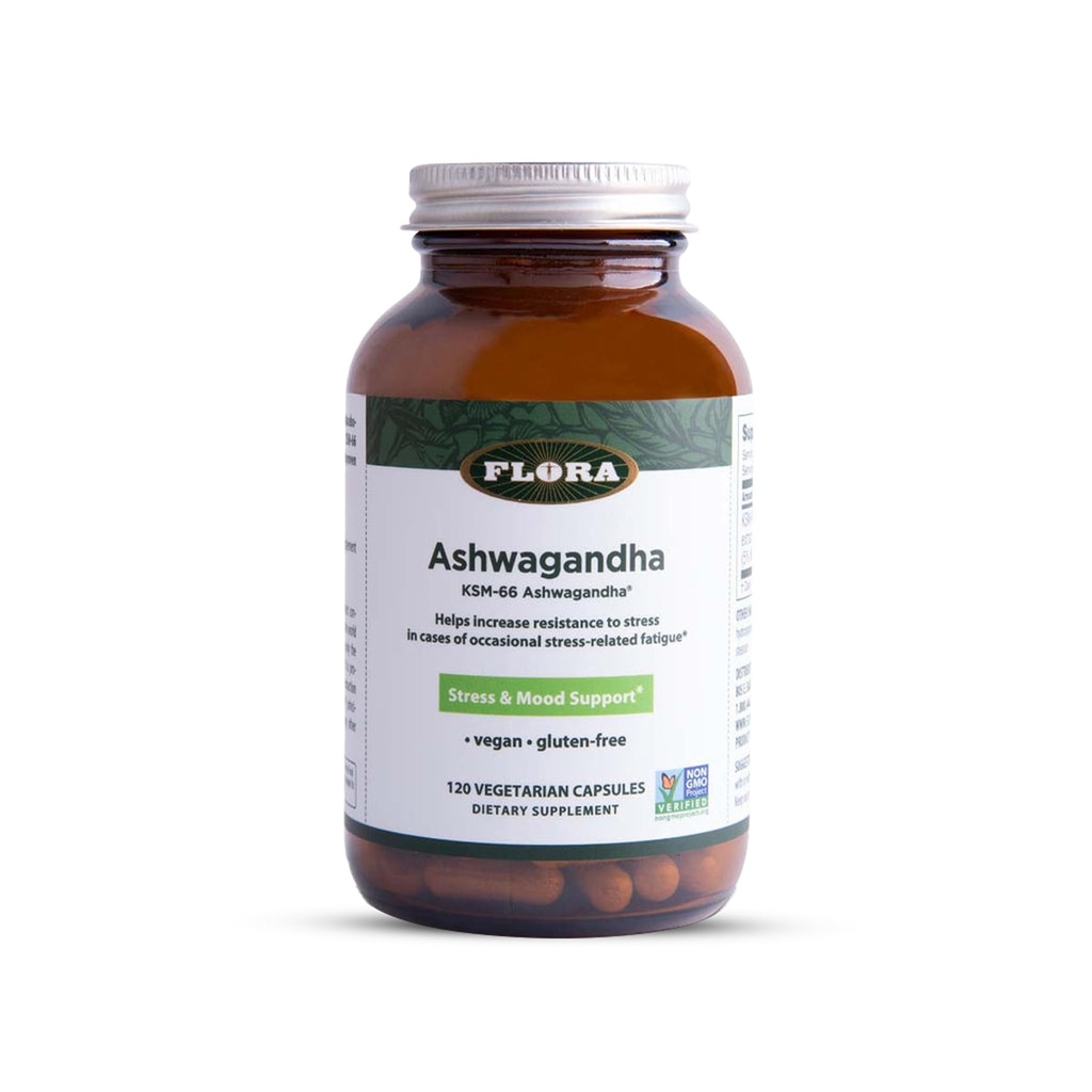 Flora Ashwagandha - KSM-66 - Υποστήριξη στρες βοτανικό συμπλήρωμα - Βοηθήματα καλύτερη ύπνος & αθλητική απόδοση - Vegan, μη ΓΤΟ & χωρίς γλουτένη - 120 κάψουλες χορτοφάγων