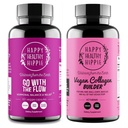 Happy Healthy Hippie Vegan Collagen Builder w/Hyaluronic Acid & Go with The Flow Hormon Balance for Women