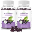 AFXMATE Sambucus Black Elderberry Gummies with Zinc and Vitamin C for Adults Kids Immune Support, Sugar Free Elderberry 120 Counts