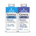Genexa Καθαρό Ψυχρό & Γρίπη Ημέρα + Νύχτα Σοβαρή ανακούφιση, Βαφή Χωρίς, 0% Τεχνητές Πρόσθετες, Acetaminophen Fever Reducer, Βήχα Καταπραϋντικό, Αντιισταμινικό, Βιολογικό άρωμα βατόμουρο, 12 fl oz (2 πακέτο)
