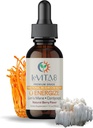LeVITA8 Premium Mushroom Drops for Adults - 100% Natural Berry Flavor - Συνεργική μείξη των Lions Mane Liquid, Cordyceps Extract & B12 - Γρήγορη Απορροφητική Drop (1oz, 30 Days Supply)