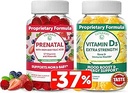Lunakai Prenatal and Vitamin D3 Gummies Bundle - Pregnancy Multivitamin Gummy with Iron & Folic Acid - Immunity, Bone and Mood Support Supplement for Adults