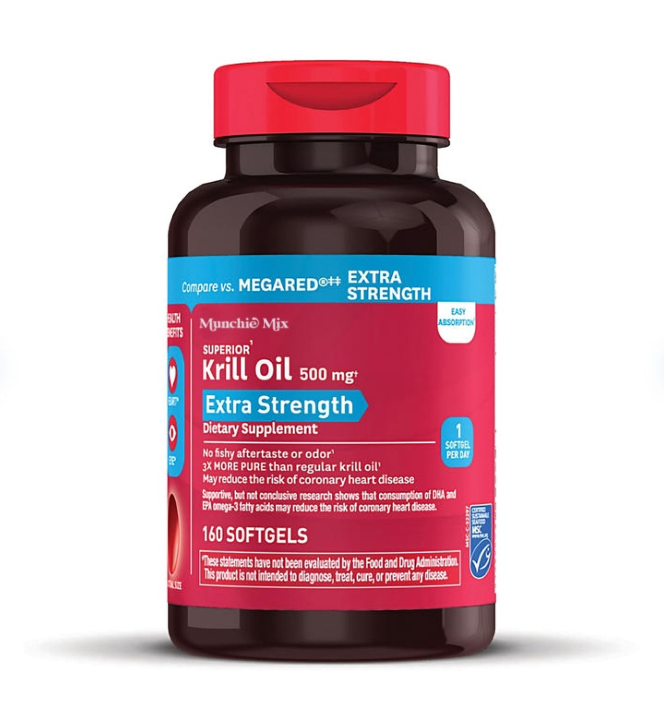 MUNCHIE MIX Extra- Strength Krill Oil, 500 mg (160 ct.)