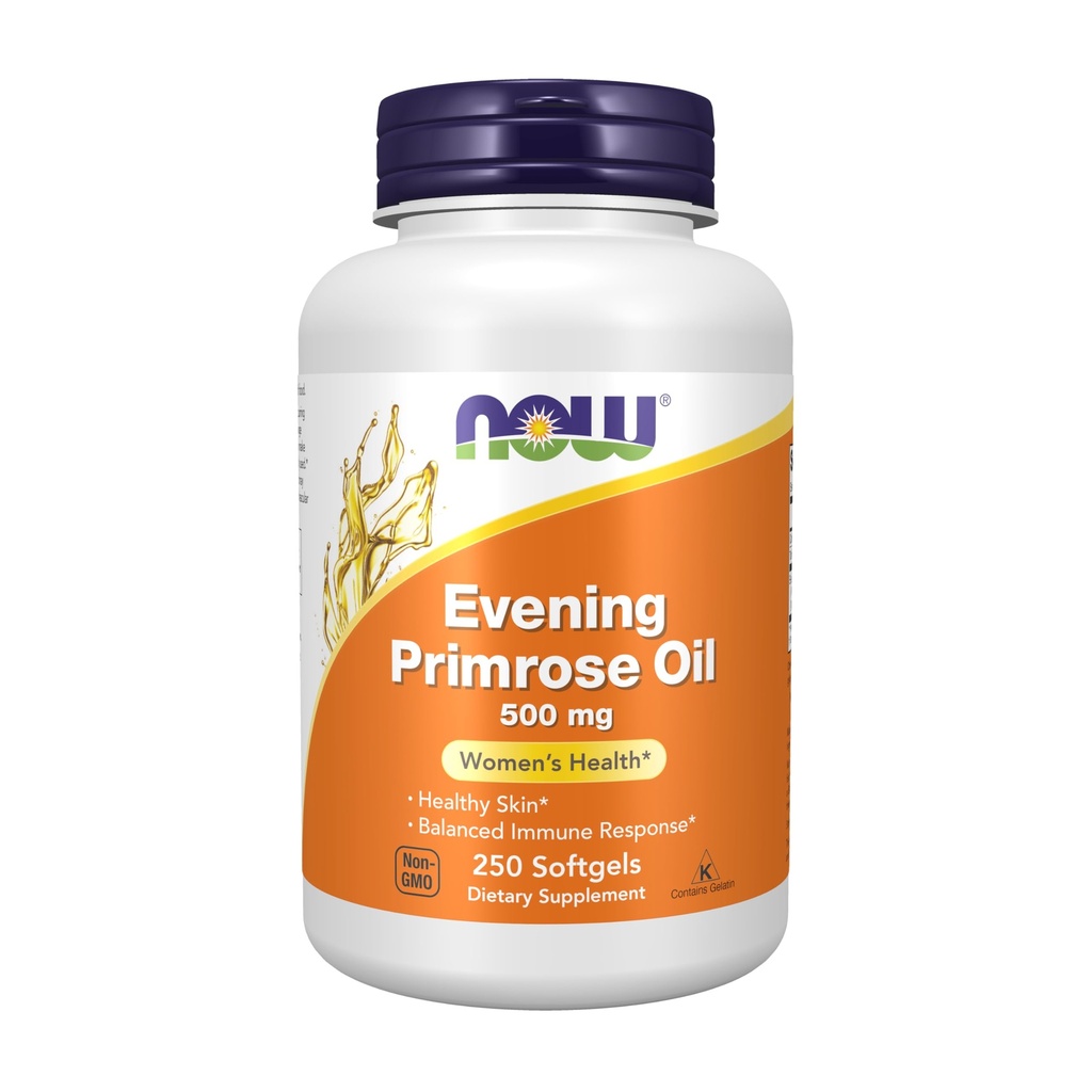 NOW Συμπληρώματα Τροφίμων, Evening Primrose Oil 500 mg με φυσικά Occurring GLA (Gamma-Linolenic Acid), 250 Softgels