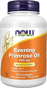NOW Συμπληρώματα Τροφίμων, Evening Primrose Oil 500 mg με φυσικά Occurring GLA (Gamma-Linolenic Acid), 250 Softgels