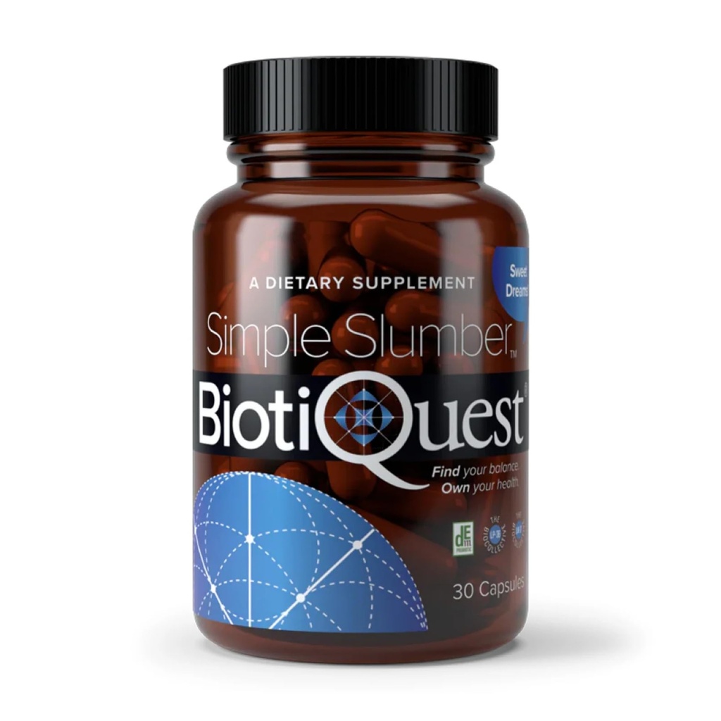 BiotiQuest Απλό Slumber Probiotics για να βοηθήσει στη βελτίωση της ποιότητας του ύπνου και την υγεία των ούρων, 18 δισεκατομμύρια CFU, μη GMO, και χωρίς γλουτένη, 30 κάψουλες