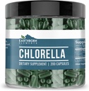 Earthborn Στοιχεία Chlorella 200 Κάψουλες, Καθαρά & Μη αραιωμένα, Χωρίς Πρόσθετα