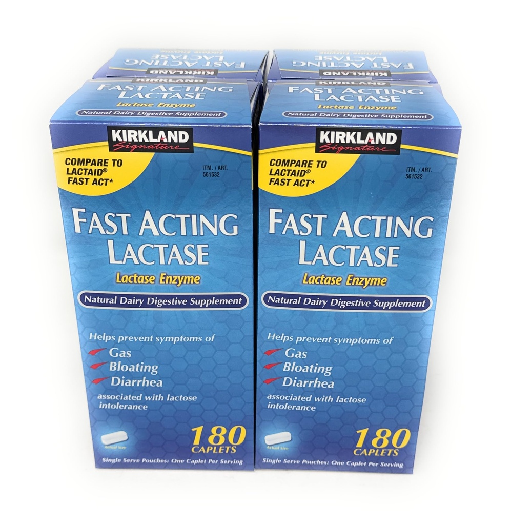 Υπογραφή Kirkland ταχείας δράσης λακτάση, (4 Pack) 720 caplets