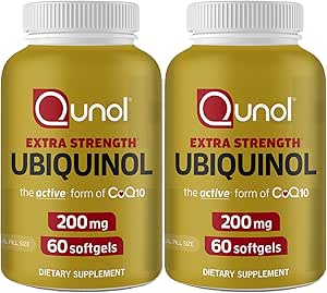 Qunol Ubiquinol CoQ10 200mg Softgels, Ubiquinol 200mg - Active Form of Coenzyme Q10, Antioxidant for Heart Health - 60 Count (Pack of 2)