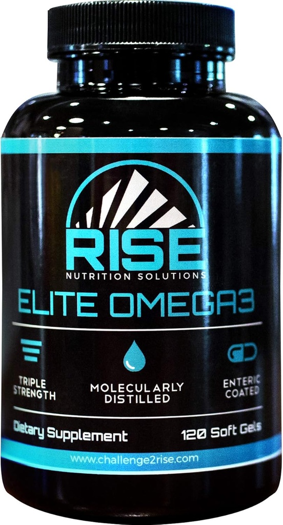Elite Omega 3 Nutritional Supplement – Omega-3 Fatty Acids Including EPA and DHA – Heart and Immune Support – No Fishy Aftertaste, 120 Softgels