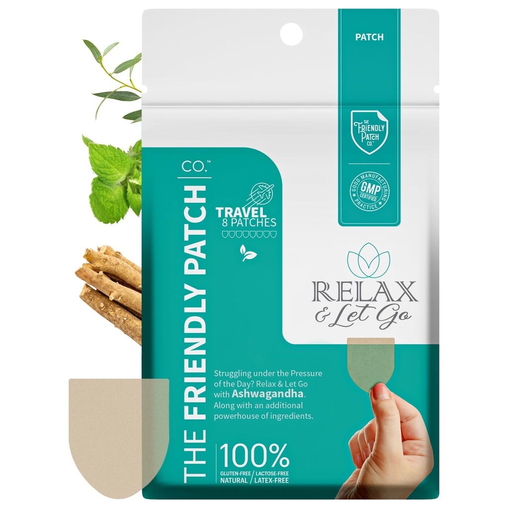 The Friendly Patch - Relax & Let Go with Ashwagandha, Gaba & Gotu Kola - Formerly known as Zen Patches 8 pack