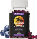 Δερμάτινα Gummies, Δερμάτινο συμπλήρωμα για ενήλικες γυναίκες και άνδρες, Καθημερινή Δερμάτινα Gummies για την υγεία του δέρματος & χρωματισμό, μη GMO, Vegan, άρωμα βατόμουρο, 60 Gummies