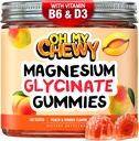 Κεντρο-γεμισμένο Μαγνήσιο Γλυκινικό Gummies 400MG - Υψηλή απορρόφηση για παιδιά, εφήβους & ενήλικες - Συμπλήρωμα για ύπνο, ηρεμία & μυϊκή χαλάρωση με B6 & D3 - Χωρίς γλουτένη & Vegan Friendly - 60 Count