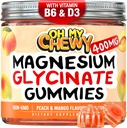 Center-Filled Magnesium Glycinate Gummies 400MG - High Absorption for Kids, Teens & Adults - Supplement for Sleep, Calm & Muscle Relaxation with B6 & D3 - Gluten Free & Vegan Friendly - 60 Count