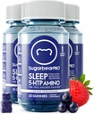 Sugarbear Sleep Gummy 3 Μήνας προσφοράς, Extra Strength Melatonin 6mg, για άνδρες & γυναίκες, Vegan Vitamin B6, L-Θεανίνη, 5 HTP, Valerian, Sleep Aid for Adults & Teens, Certified Kosher, Halalal, Cruelty-Free