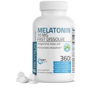 Bronson Μελατονίνη 10 MG Γρήγορη διάλυση δισκία μέντας, προάγει χαλάρωση, 360 μασώμενα χορτοφαγικά Lozenges