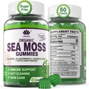 Sea Moss Gummies - Ιρλανδική Θάλασσα Moss Gummies για ενήλικες & παιδιά - Advanced Superfood Seamoss συμπλήρωμα με Βιολογικό Bladderwrack & Burdock Root Extract, ACV για την καθημερινή ανοσοποίηση, Gut Cleanse, Vegan, 60 Counts