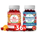 Lunakai Vitamin B12 και Probiotic Gummies Bundle - 3000 mcg Gummy για ενήλικες Ενεργειακή υποστήριξη και υγεία των οστών - 5 δισεκατομμύρια CFUs ανά υπηρεσία για Digestive Gut Υγεία με βιταμίνη C για γυναίκες και άνδρες