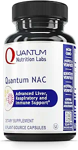 Quantum Nutrition Labs NAC - N-Acetyl-L-Cysteine, Liver & Immune Support, NAC Supplement, N-Acetyl Cysteine, 300mg NAC Per Capsule - 60 Vegetarian Capsules