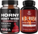 Bundle of Horny Goat Weed Extract Complex and Energizing Nitric Oxide Supplement for Men - with Tribulus Saw Palmetto L Arginine and Tongkat Ali Extract - Nitric Oxide Pills for Men with Beet Root
