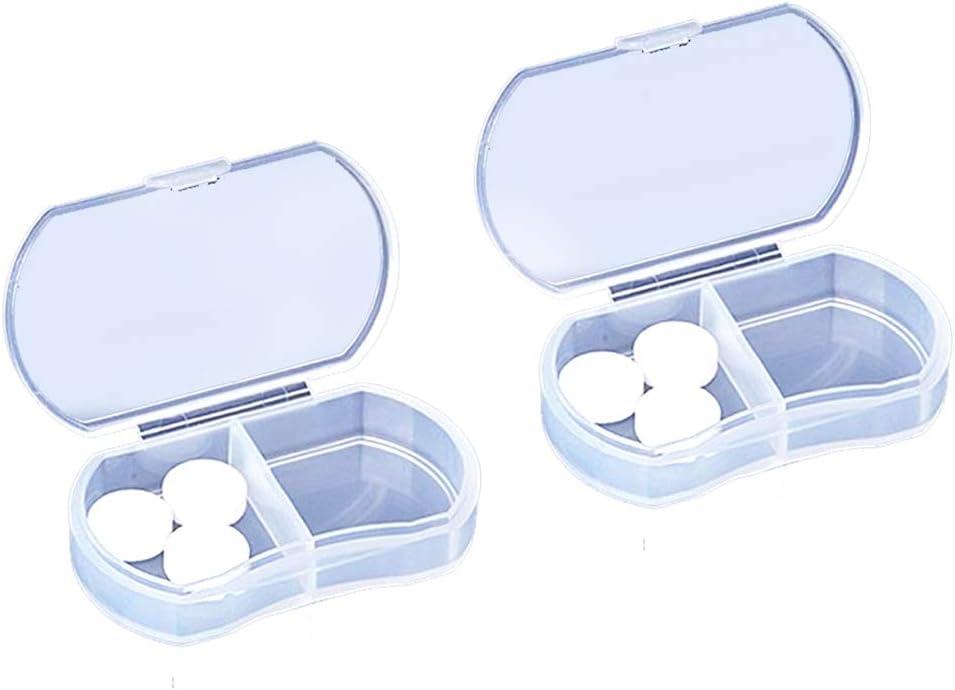 2PCS Pill Case Organizer, Daily AM & PM Containers, Κάτοχος Ιατρικής, Ιδανικό για Φάρμακα, Βιταμίνη, Συμπλήρωμα, Ιδανικό για Ταξίδι, Ιδανικό για Πουρέ (Λευκό)