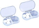 2PCS Pill Case Organizer, Daily AM & PM Containers, Κάτοχος Ιατρικής, Ιδανικό για Φάρμακα, Βιταμίνη, Συμπλήρωμα, Ιδανικό για Ταξίδι, Ιδανικό για Πουρέ (Λευκό)