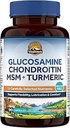 Vitalitown Glucosamine Chondroitin MSM, Turmeric, Collagen, Hyaluronic Acid, Boswellia, Quercetin, 11-in-1 Formula, Glucosamine Sulfate 1500 mg, No Shellfish, Flexibility & Comfort, 180 Caps