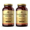 Solgar flaxseed Oil 1250 mg - 100 Softgels, Συσκευασία των 2 - Συμπυκνωμένη Φυτική Πηγή Ωμέγα-3 Α- Λινελαϊκό Οξύ (ALA) - Μη ΓΤΟ, Χωρίς Γλουτένη - 100 Σύνολο Σερβιρίσματος