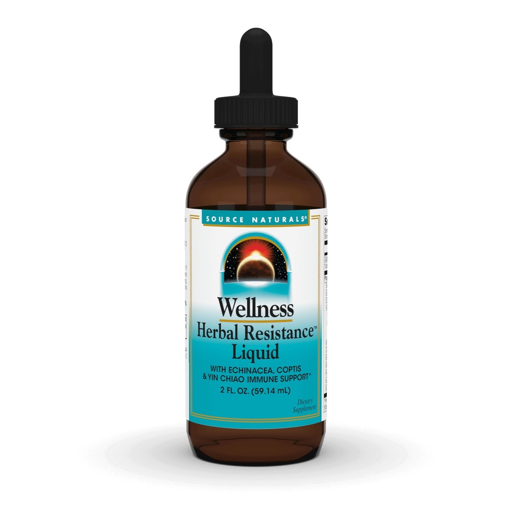 Source Naturals Wellness Herbal Resistance Liquid - με Echinacea, Coptis, και Yin Chiao, Immune Support* - 2 Fluid oz