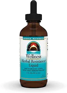 Source Naturals Wellness Herbal Resistance Liquid - με Echinacea, Coptis, και Yin Chiao, Immune Support* - 2 Fluid oz