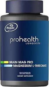 Magnesium L-Threonate Supplement (Magtein), 90 Capsules | Clinically Supported for Brain Health | Optimize Learning, Memory & Focus | 3rd Party Tested