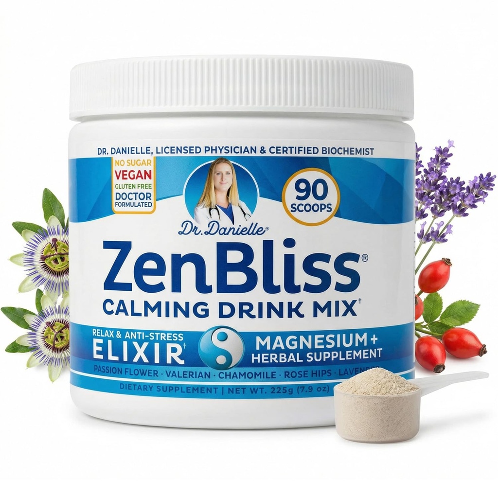 Zenbliss - Χαλαρωτικό μαγνήσιο Relaxation ποτό Μίγμα με πάθος λουλούδι και περισσότερα - από τον Δρ Danielle