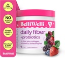 Belli Welli Fiber Supplement for Women & Men – Premium Daily Fiber Powder from Organic Acacia with Added Collagen, Electrolytes & Probiotics – No Bloat, Constipation & Gut Health Support (Wild Berry)
