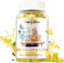 Bromelain Papain Enzyme Gummies συμπλήρωμα: Bromelain 500MG με Querectin Gummies για ενήλικες παιδιά, οργανικά Bromelain Papaya Ένζυμα μασώμενα για Digestive Υποστήριξη Ανοσία Antioxidant Vegan 60CT