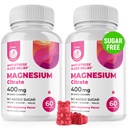 Magnesium Gummies Sugar-Free - Ήρεμο συμπλήρωμα μαγνησίου για τα παιδιά, υποστηρίζει ξεκούραστο ύπνο, ζάχαρη-ελεύθερο μαγνήσιο Citrate Gummies για τα παιδιά & ενήλικες (120 Count)