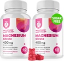 Magnesium Gummies Sugar-Free - Ήρεμο συμπλήρωμα μαγνησίου για τα παιδιά, υποστηρίζει ξεκούραστο ύπνο, ζάχαρη-ελεύθερο μαγνήσιο Citrate Gummies για τα παιδιά & ενήλικες (120 Count)
