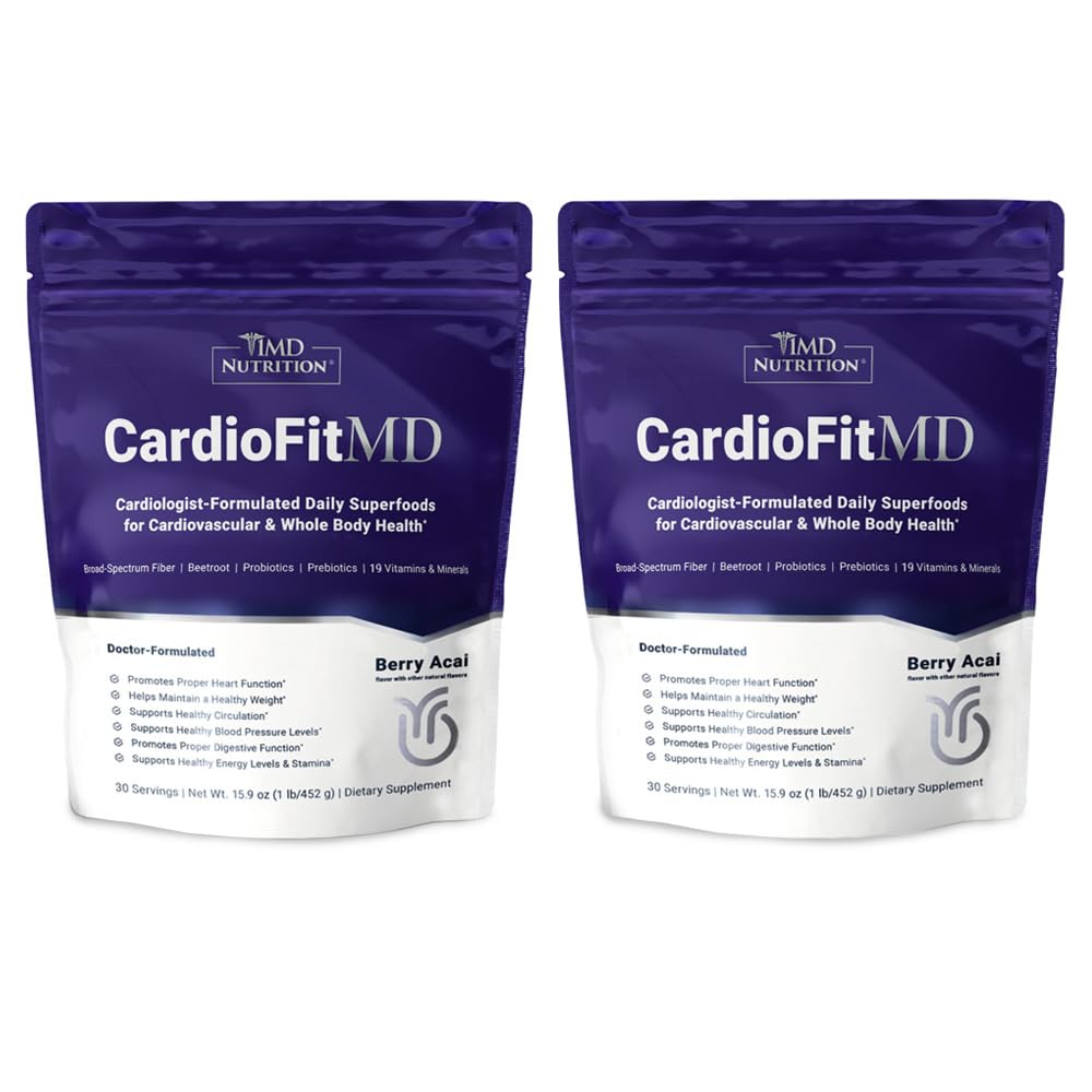 1MD Διατροφή CardioFitMD - Vegan Beets Superfood Keto- Heart Health Powder - Nitric Oxide Supplement - Σκόνη ρίζας τεύτλων για Υγιεινή Πίεση αίματος & Κυκλοφορία - Υψηλή Ποτό Ίνες - 30 Ημέρες (2-Pack)