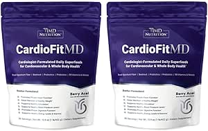 1MD Nutrition CardioFitMD - Vegan Beets Superfood Keto- Heart Health Powder - Nitric Oxide Supplement - Beet Root Powder for Healthy Blood Pressure & Circulation - High Fiber Drink - 30 Days (2-Pack)