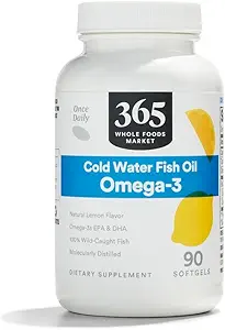 365 by Whole Foods Market, Lemon Omega-3 Softgels, 90 CT
