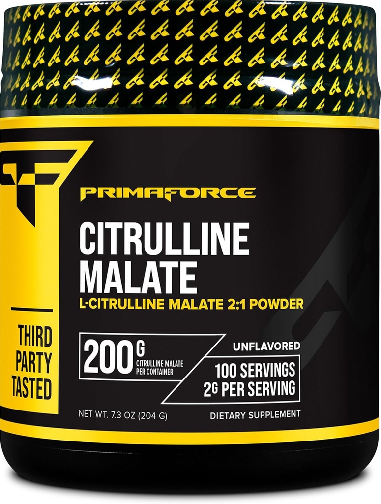 PrimaForce L-Citrulline Κακή σκόνη, μη αρωματισμένο συμπλήρωμα προ προπόνησης, 200 γραμμάρια - Ενισχύει την ενέργεια, Aids ανάκτηση, ενισχύει την απόδοση αντοχής – Vegan, μη GMO
