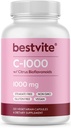 BESTVITE Vitamin C 1000mg (120 κάψουλες χορτοφάγων) με Citrus Bioflavinoids - Όχι Stearates - Vegan - Μη ΓΤΟ - Χωρίς γλουτένη