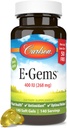 Carlson - E-Gems 400 IU (268 mg), Natural-Source Vitamin E, Optimal Wellness, 140 Soft Gels