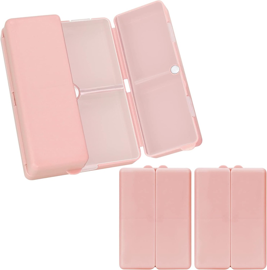 FYY Daily Pill Organizer, 2 τεμ 7 Διαμερίσματα Φορητή θήκη χάπι Ταξίδι, Polding Σχεδιασμός Χάπια Κουτί για Purse Pocket να κρατήσει βιταμίνες, Cod Liver Oil, συμπληρώματα και φάρμακα-Pink