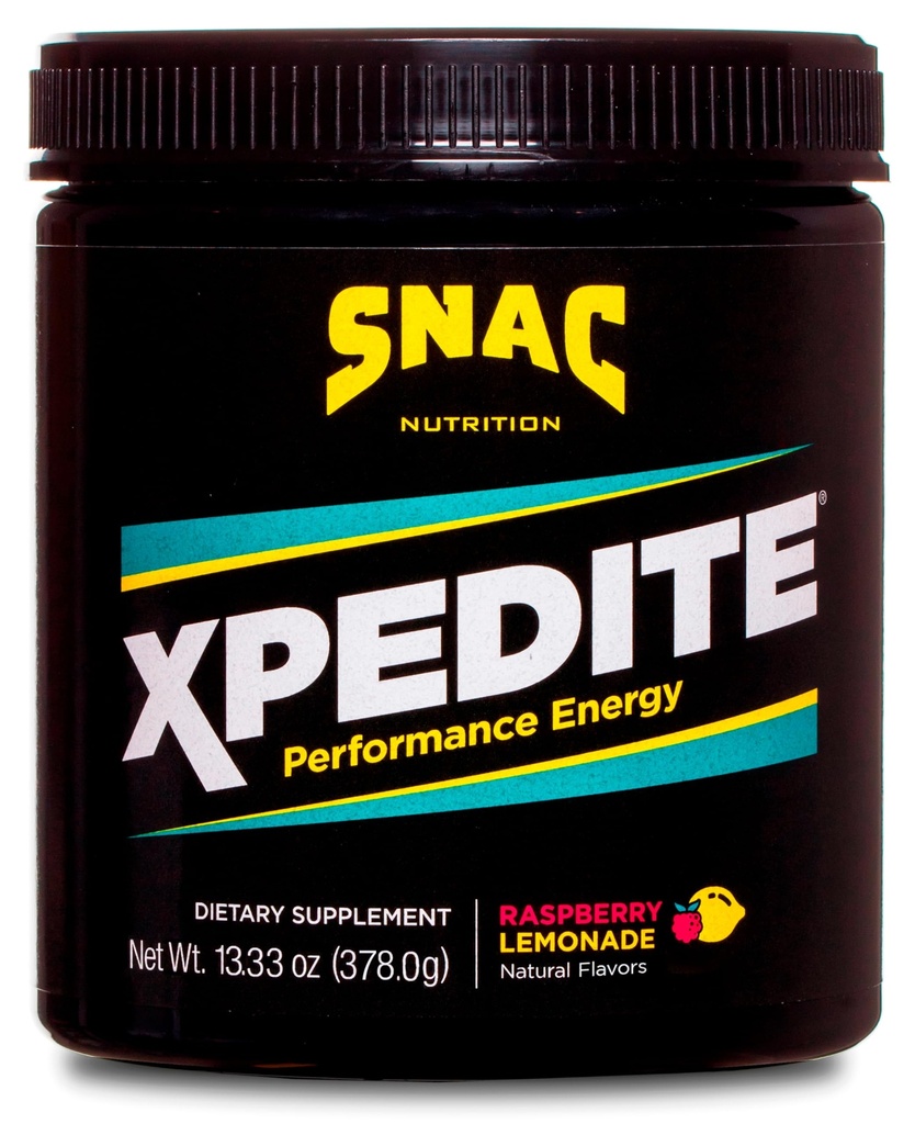 SNAC XPEDITE - Preworkout Performance Drink Supplement, προάγει την ενέργεια και την εστίαση, Nitric Oxide Booster & Θερμογόνο, L-Καρνιτίνη, Beta Alanine, Raspberry Lemonade Powder, (24 σερβιρίσματος)