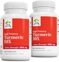 Terry Φυσικά Turmeric 50X - Συμπλήρωμα διατροφής για την υποστήριξη του εγκεφάλου και της καρδιάς υγεία - Επιπλέον δύναμη Turmeric για να βοηθήσει την ανοσοποιητική υγεία - συμπλήρωμα μη ΓΤΟ - 60 κάψουλες, 2 συσκευασίες