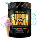 ALPHA LION Superhuman Pre Workout Powder, Beta Alanine, L-Taurine & Tri-Πηγή Καφεΐνη για Παρατεταμένη Ενέργεια & Εστίαση, Νιτρικό Οξείδιο & Κιτρουλλίνη για Αντλία (21 Σερβιέτες, Χυμός Μονόκερου)
