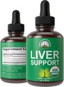 USDA Organic Liver Cleanse Detox & Repair. 6-σε-1 Υγρές σταγόνες με Βιολογικό Γαϊδουράγκαθο Γάλα, εκχύλισμα Artichoke, και πολλά άλλα.