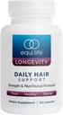 Equilife καθημερινή υποστήριξη μαλλιών, συμπλήρωμα μαλλιών με Biotin, Ashwagandha, ψευδάργυρος, σελήνιο, και Saw Palmetto, βιταμίνες και ορυκτά για τα μαλλιά και Scalp Nourishment, Χωρίς γλουτένη, 60 κάψουλες