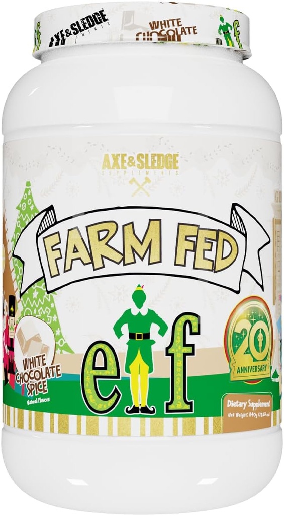 Axe & Sledge Farm Fed 100% Whey Protein Isolate with Digestive Enzymes (ELF Λευκή Σοκολάτα Μπαχαρικό - 22G)